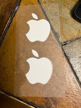 Apple White Logo Sticker Sheet - Dual Apple Icons